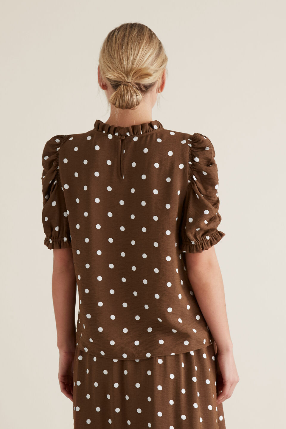 Spot Print Victorian Top  