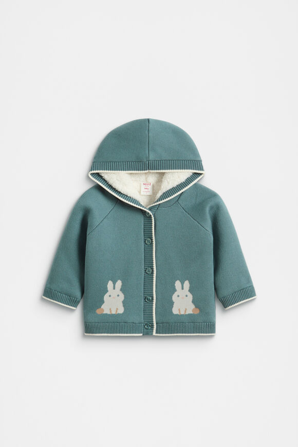Bunny Knit Cardigan  Forest  hi-res
