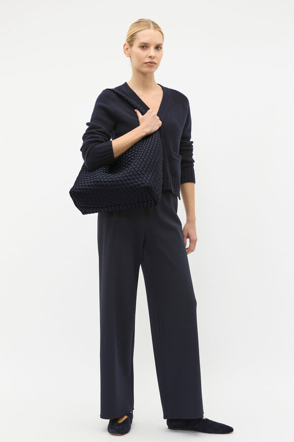 Merino Wool V Neck Pocket Cardigan  Twilight Blue  hi-res