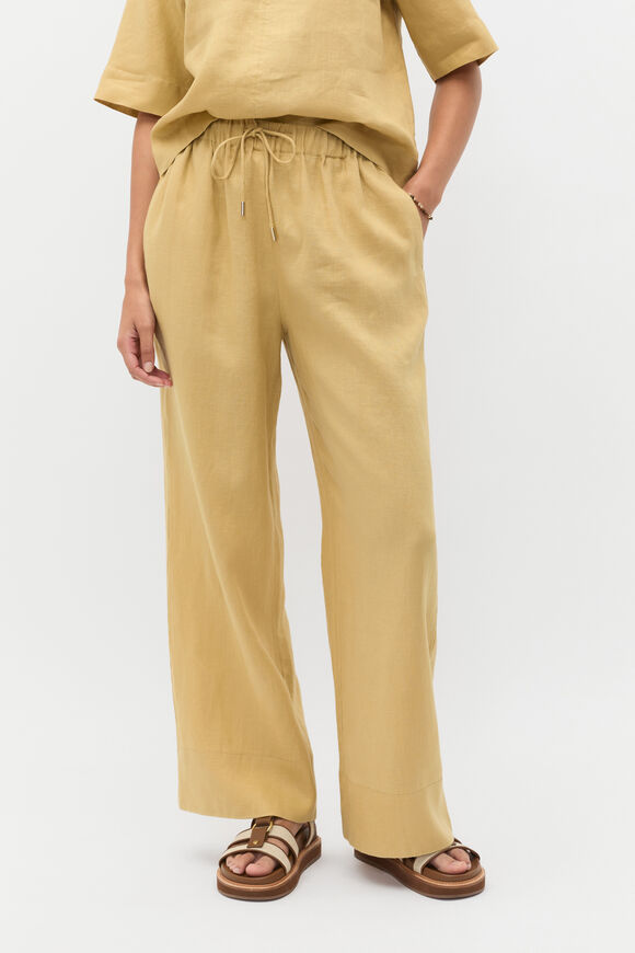 Core Linen Casual Tie Pant  Honey  hi-res