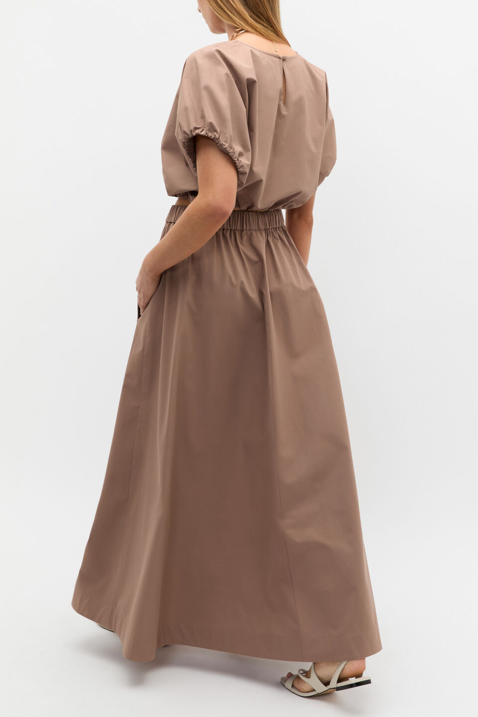 Poplin Bubble Top  Nutmeg