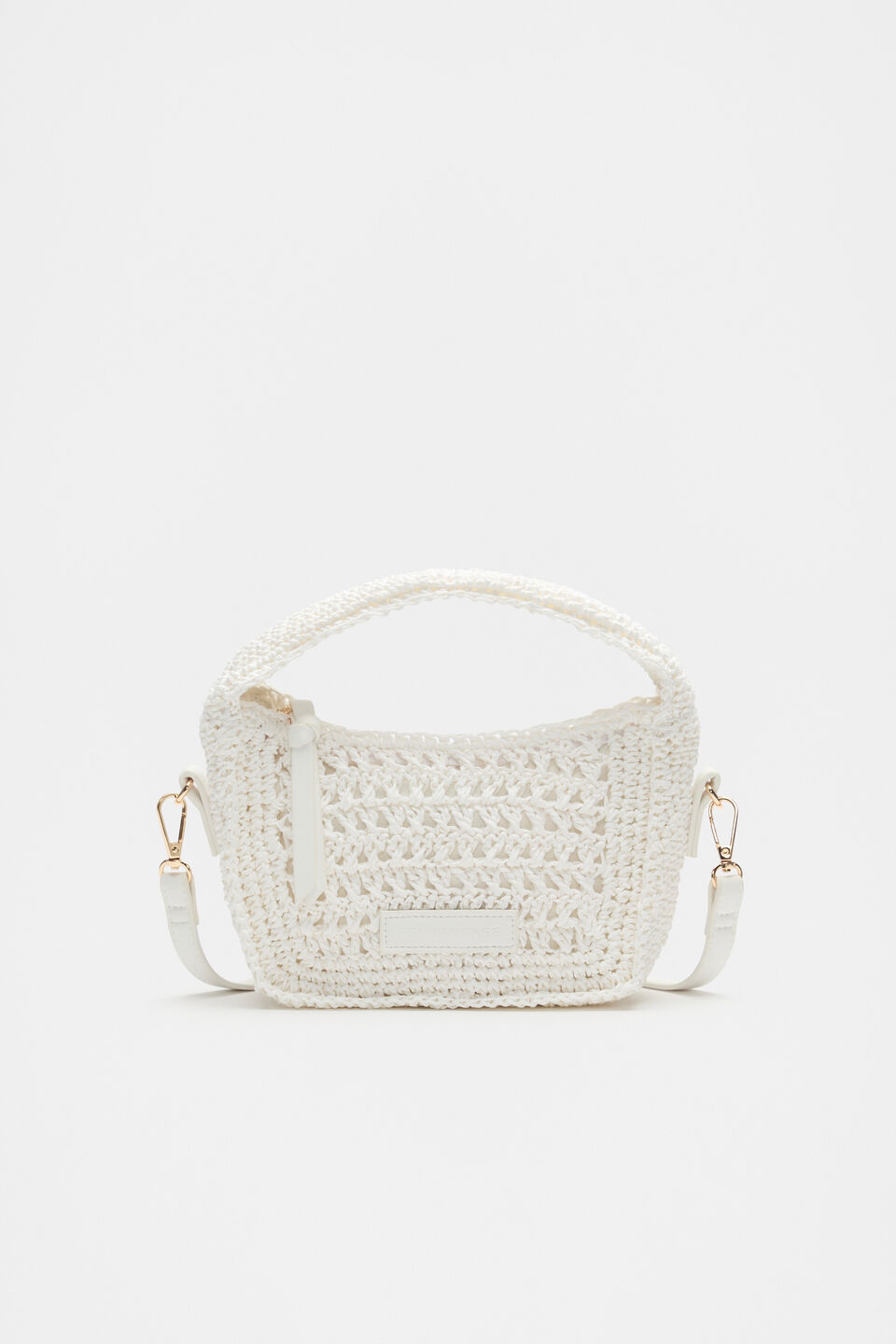 Woven Mini Cross Body Bag  White