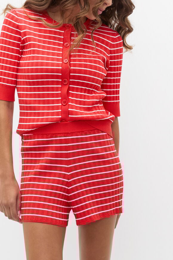 Stripe Knit Short  Electric Crimson Stripe  hi-res