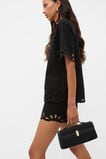 Textured Fabric Clutch  Black  hi-res