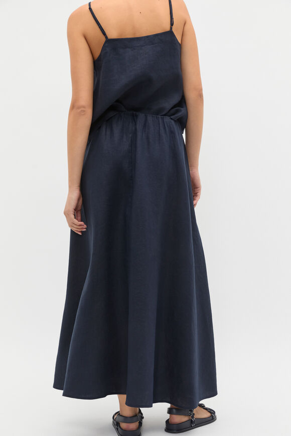 Linen Voluminous Skirt  Twilight Blue  hi-res