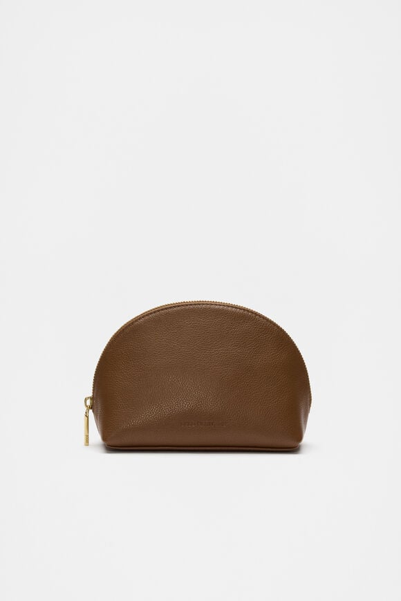 Leather Curved Pouch  Deep Tan  hi-res