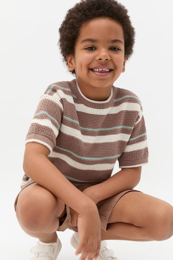 Stripe Knit Tee  Mousse  hi-res