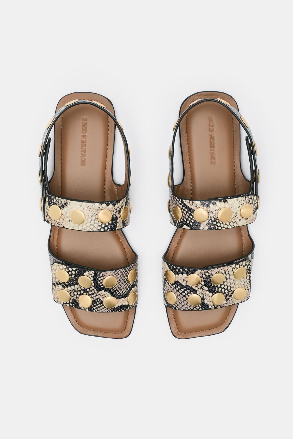 Pippa Studded Sandal  Snake Print