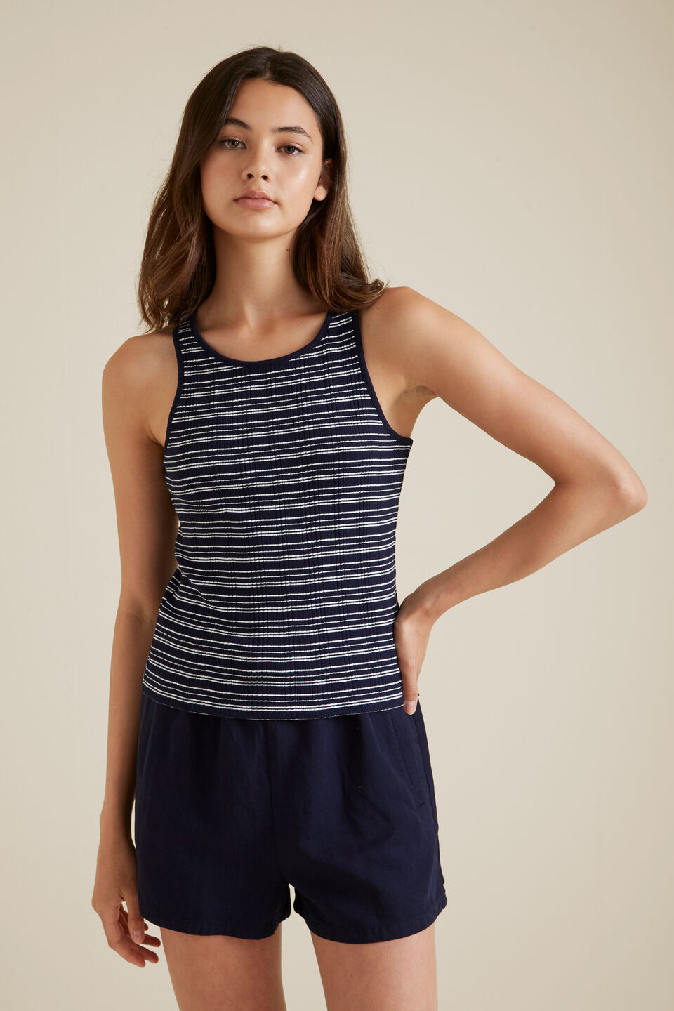 Stripe Rib Tank  