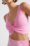Cotton Blend Twist Knit Top  Pink Gin  hi-res