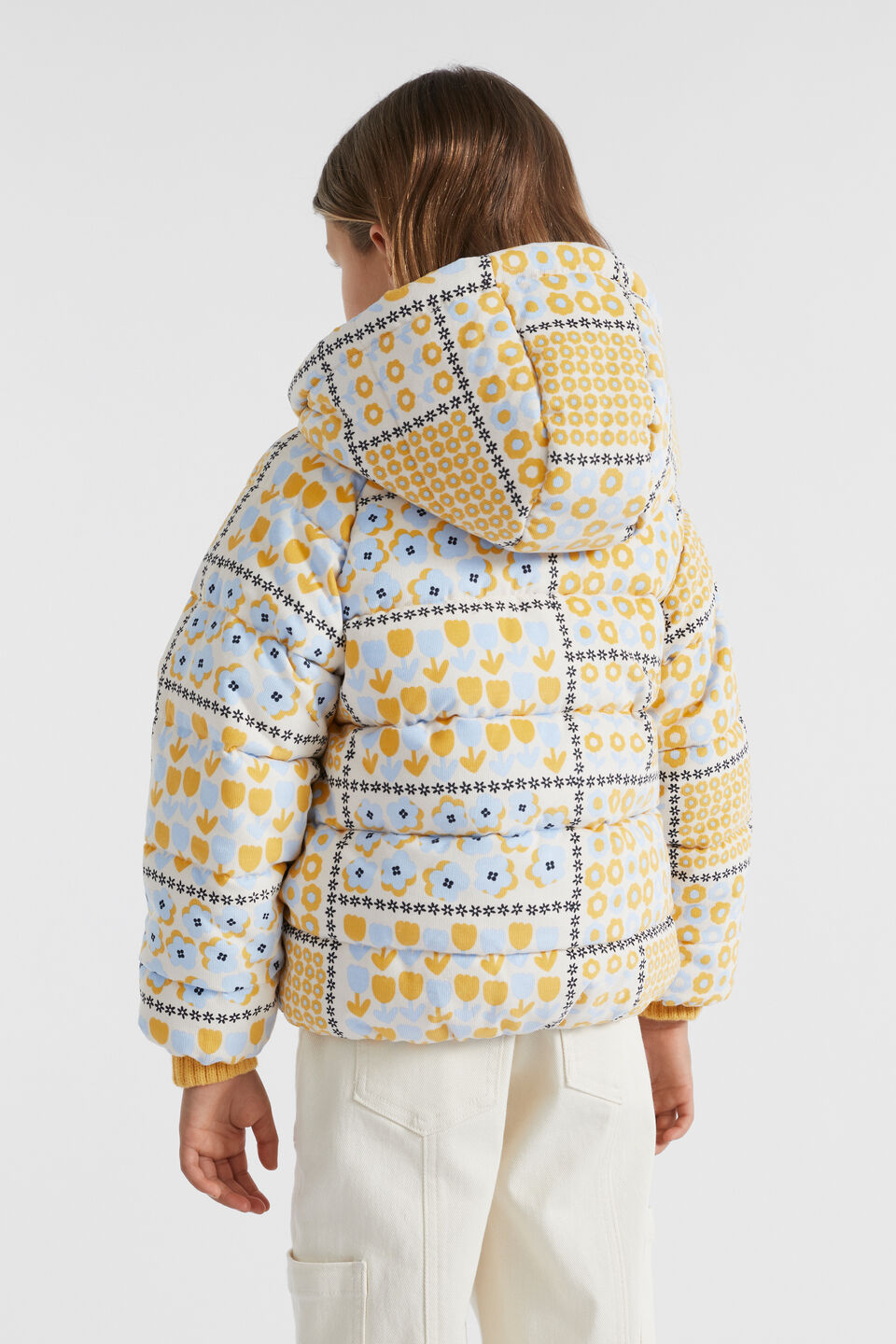 Floral Cord Jacket  Creme