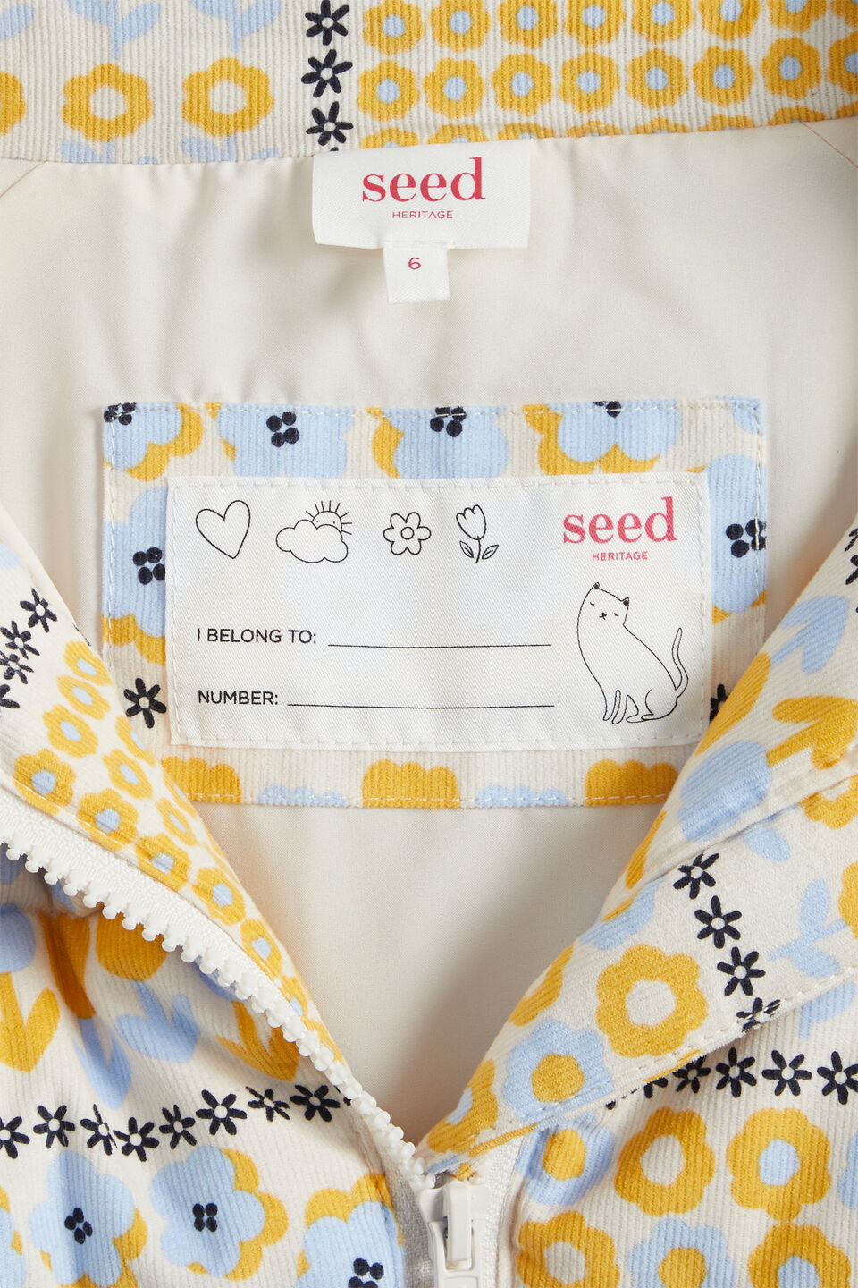 Floral Cord Jacket  Creme