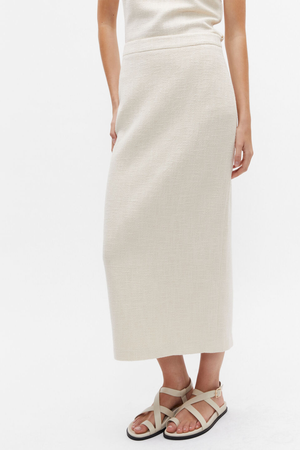 Tweed Pencil Skirt  Vanilla Cream