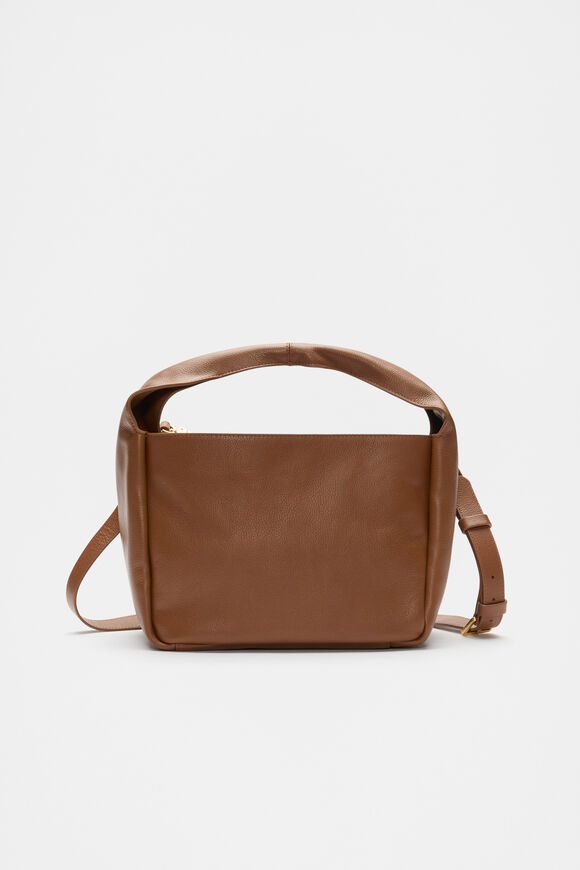 Leather Curved Mini Bag  Deep Tan  hi-res