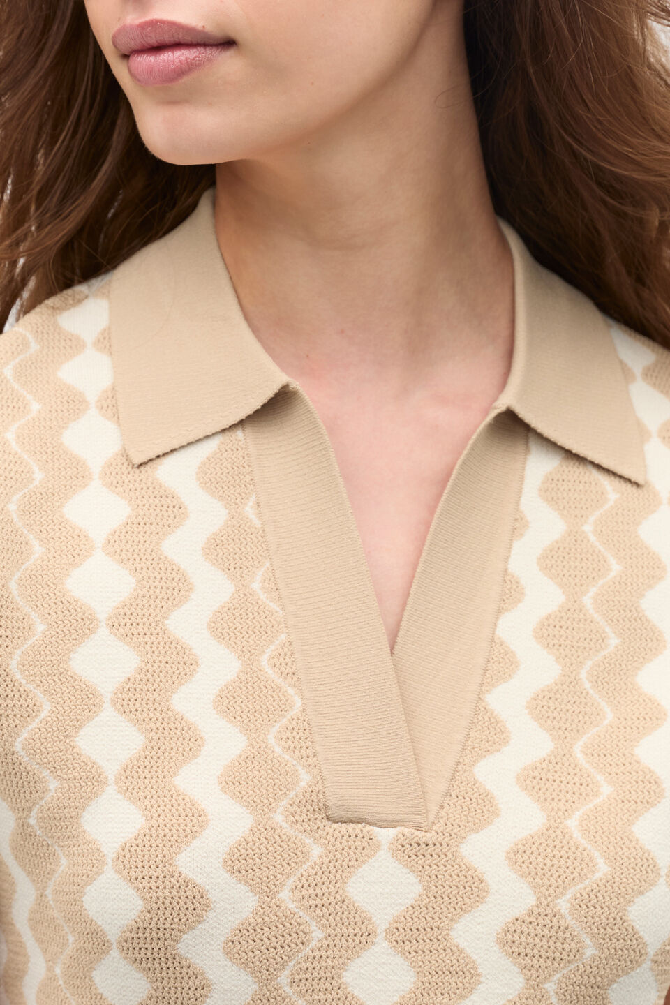 Jacquard Knit Mini Dress  Ecru