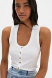 Rib Button Through Tank  Whisper White  hi-res