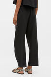 Linen Barrel Leg Elasticated Pant  Black  hi-res