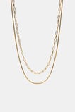 Waterproof Duo Chain Necklace  Gold  hi-res