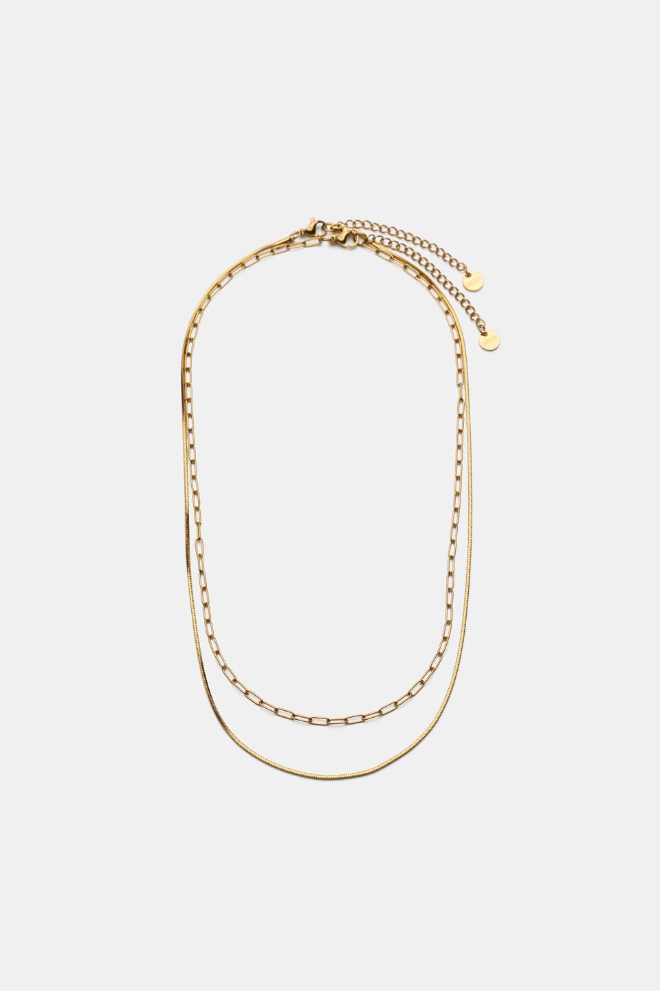 Waterproof Duo Chain Necklace  Gold