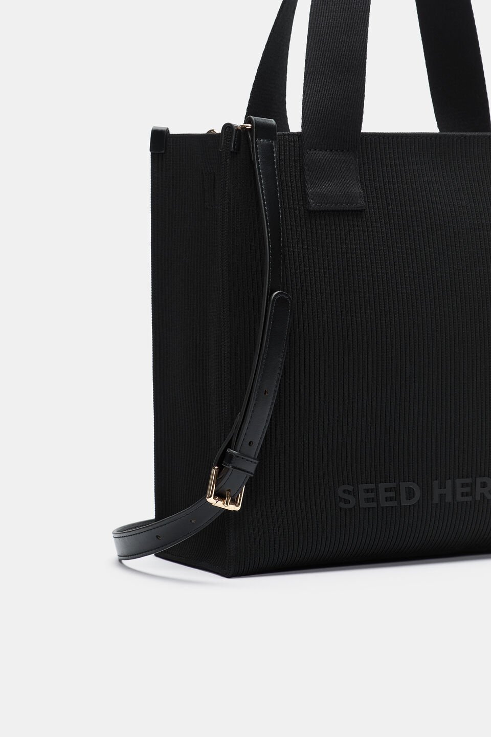 Seed Knit Tote  Black