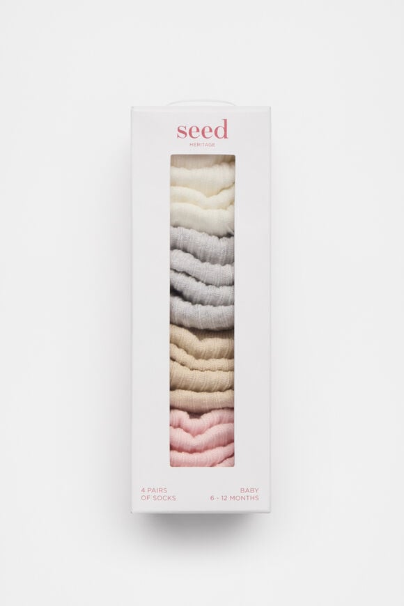 Rib Sock Multipack  Light Pink  hi-res