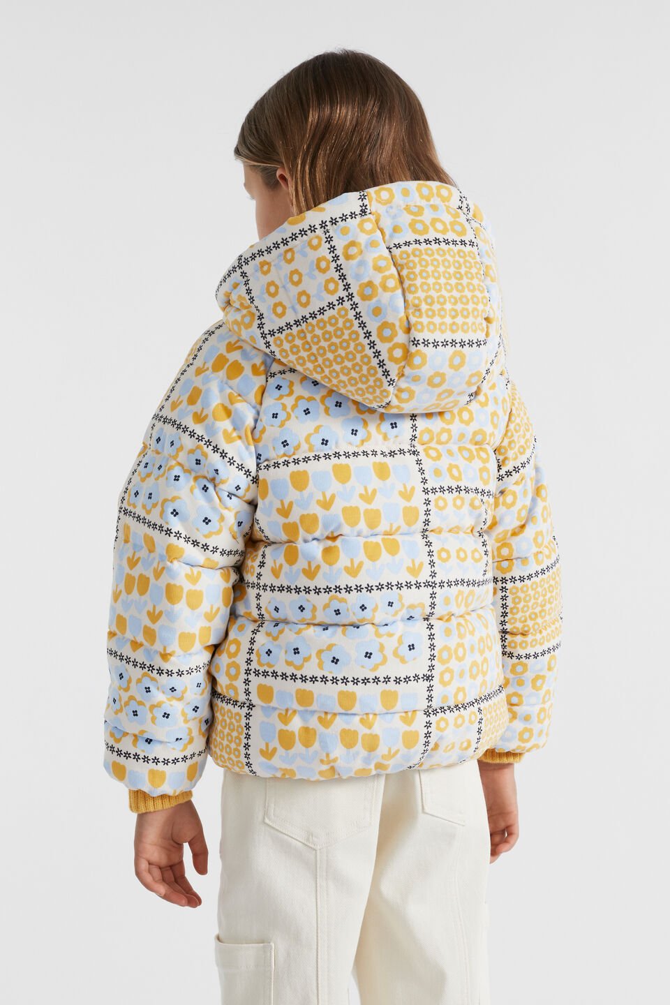 Floral Cord Jacket  Creme