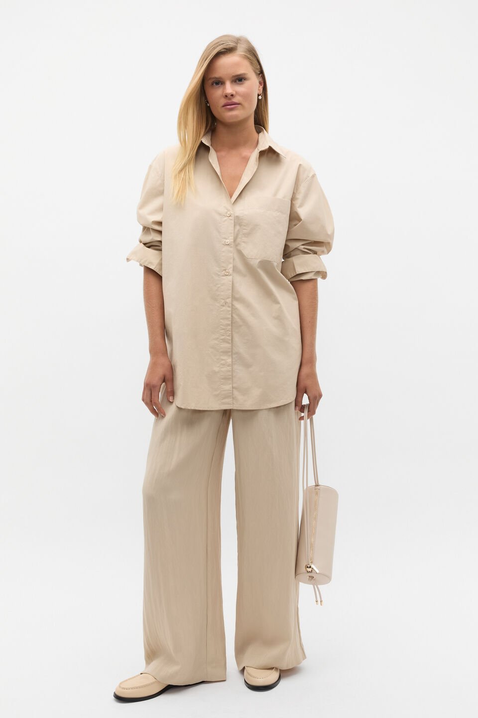 Relaxed High Waist Pant  Latte