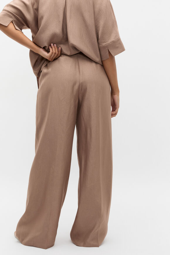 Crinkled Satin Palazzo Pant  Nutmeg  hi-res