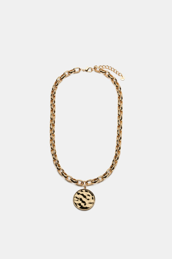 Luxe Round Pendant Necklace  Gold  hi-res