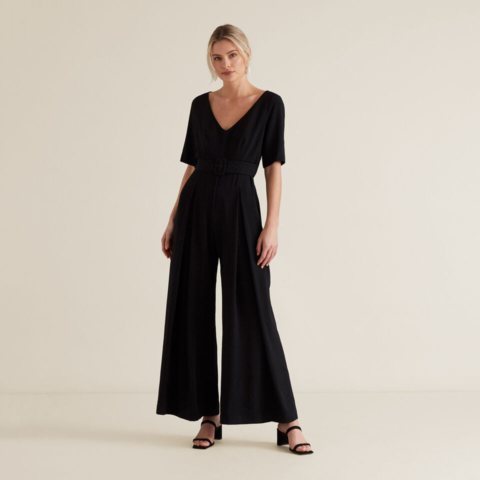 Wide Leg Belted Jumpsuit  