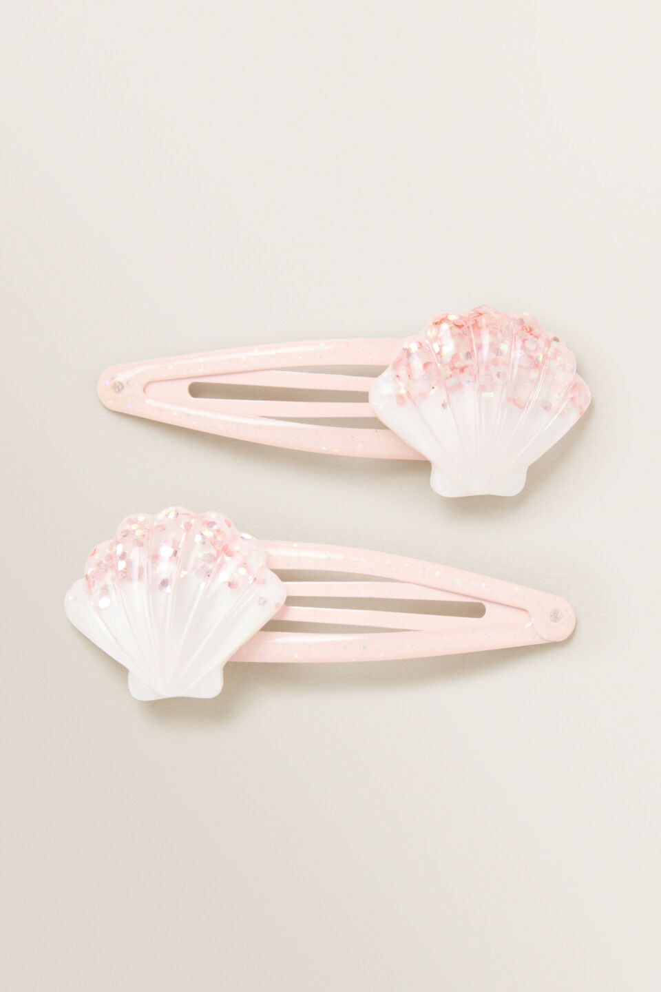 Shell Glitter Snap Pair  
