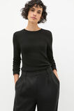 Australian Merino Crew Neck Top  Black  hi-res