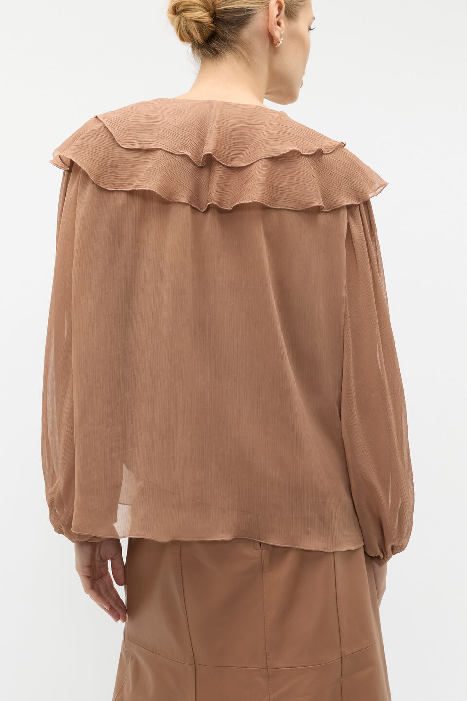 Ruffle Detail Blouse  Amaretto