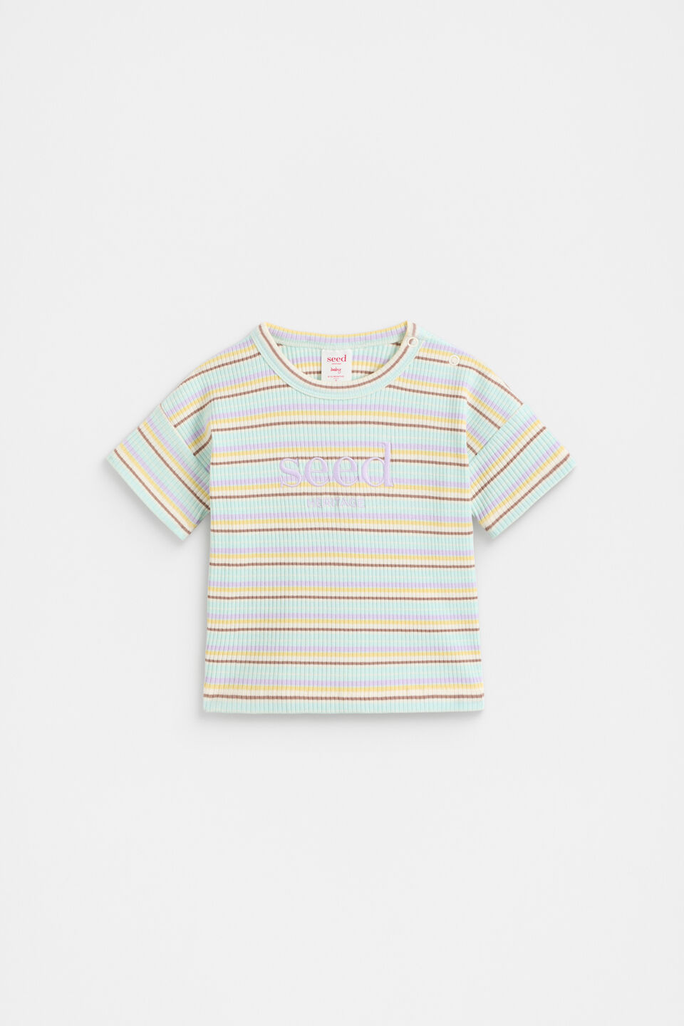 Stripe Rib Logo Tee  Multi