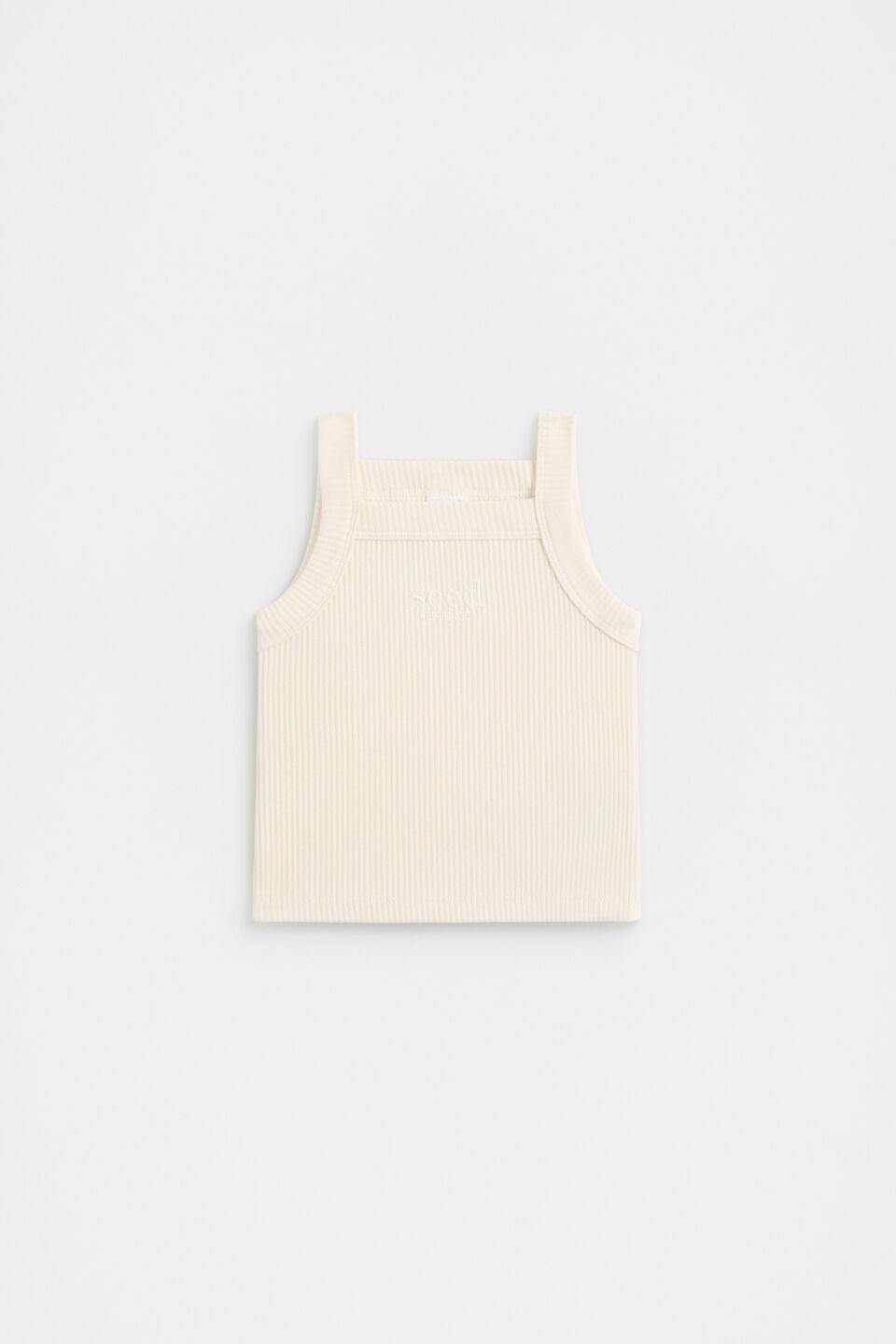 Core Logo Rib Tank  Vintage Cream