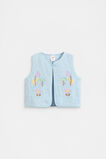 Floral Pocket Vest  Powder Blue Wash  hi-res
