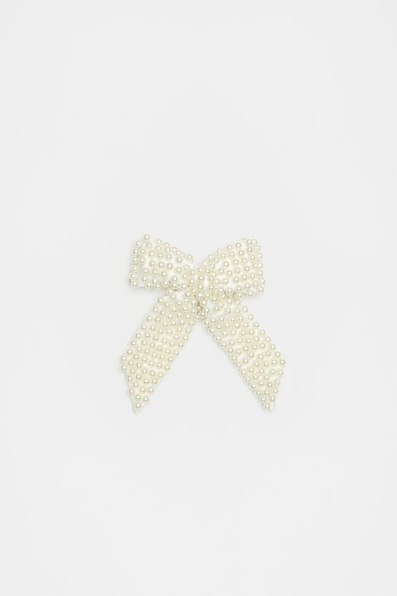 Large Pearl Bow Duck Clip  Pearl  hi-res