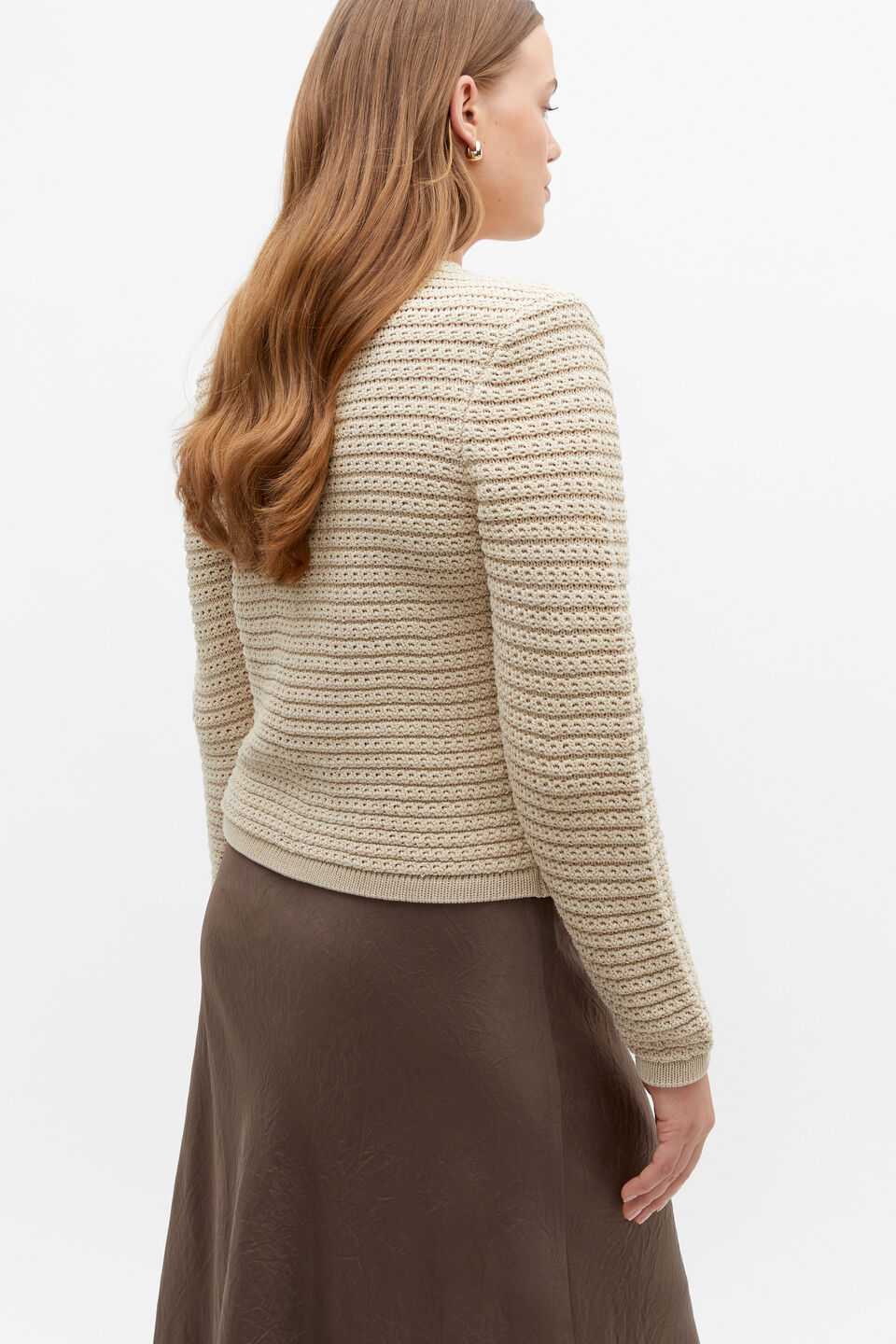 Crochet Knit Cardigan  Sandshell Marle