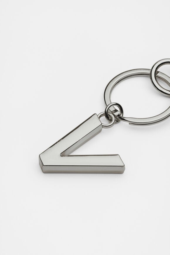 Silver Initials Keyring  V  hi-res