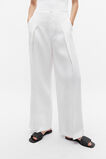Linen Pleat Front Trouser  Cloud Cream  hi-res