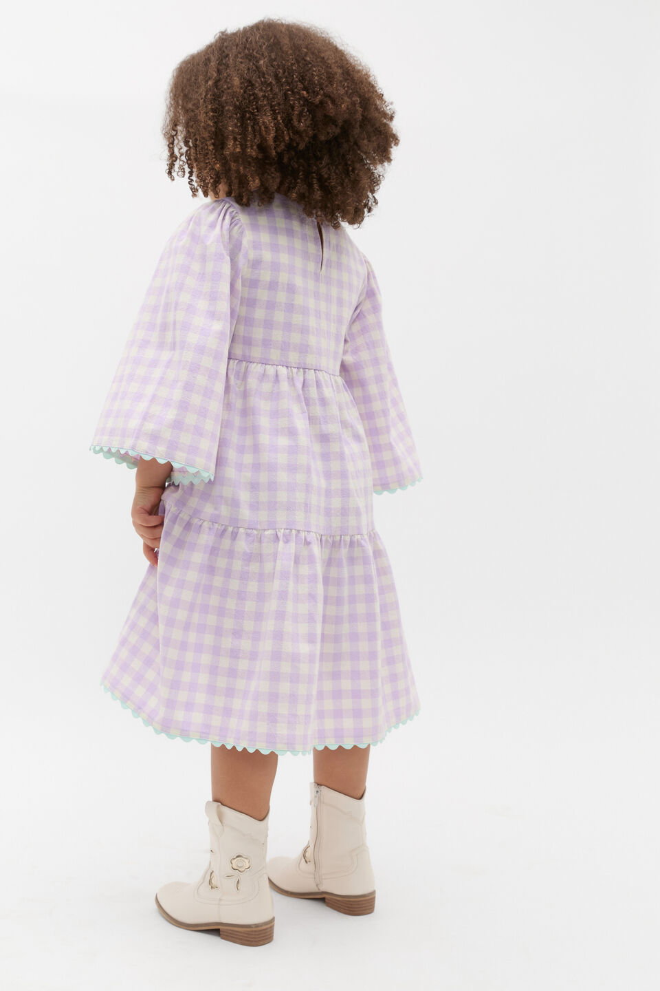 Tiered Gingham Dress  Multi