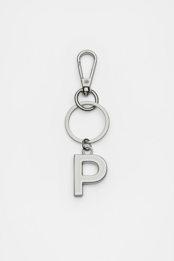 Silver Initials Keyring  P  hi-res