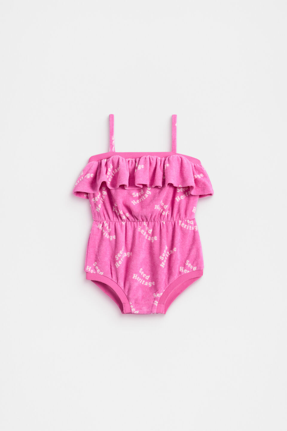 Retro Logo Romper  Wild Berry