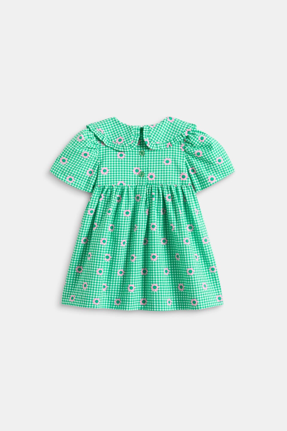 Check Flower Dress  Light Evergreen