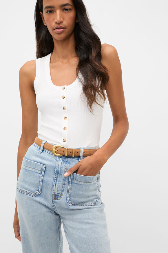 Hallie Metal Keeper Belt  Toffee Suede  hi-res