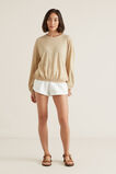 Blouson Sleeve Linen Top    hi-res