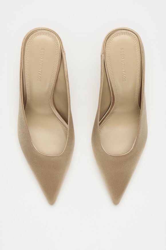 Aisha Satin Heeled Mule  Rye  hi-res