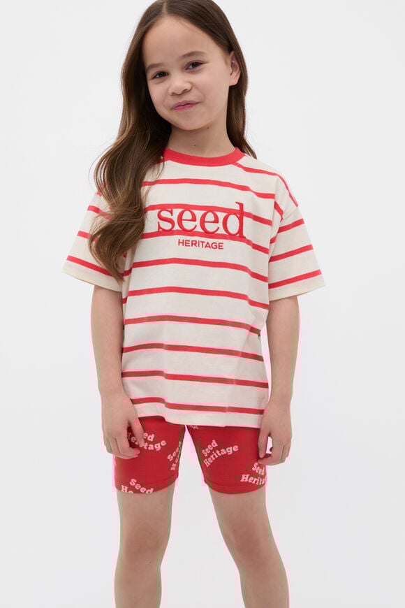 Core Stripe Logo Tee  Strawberry Red  hi-res