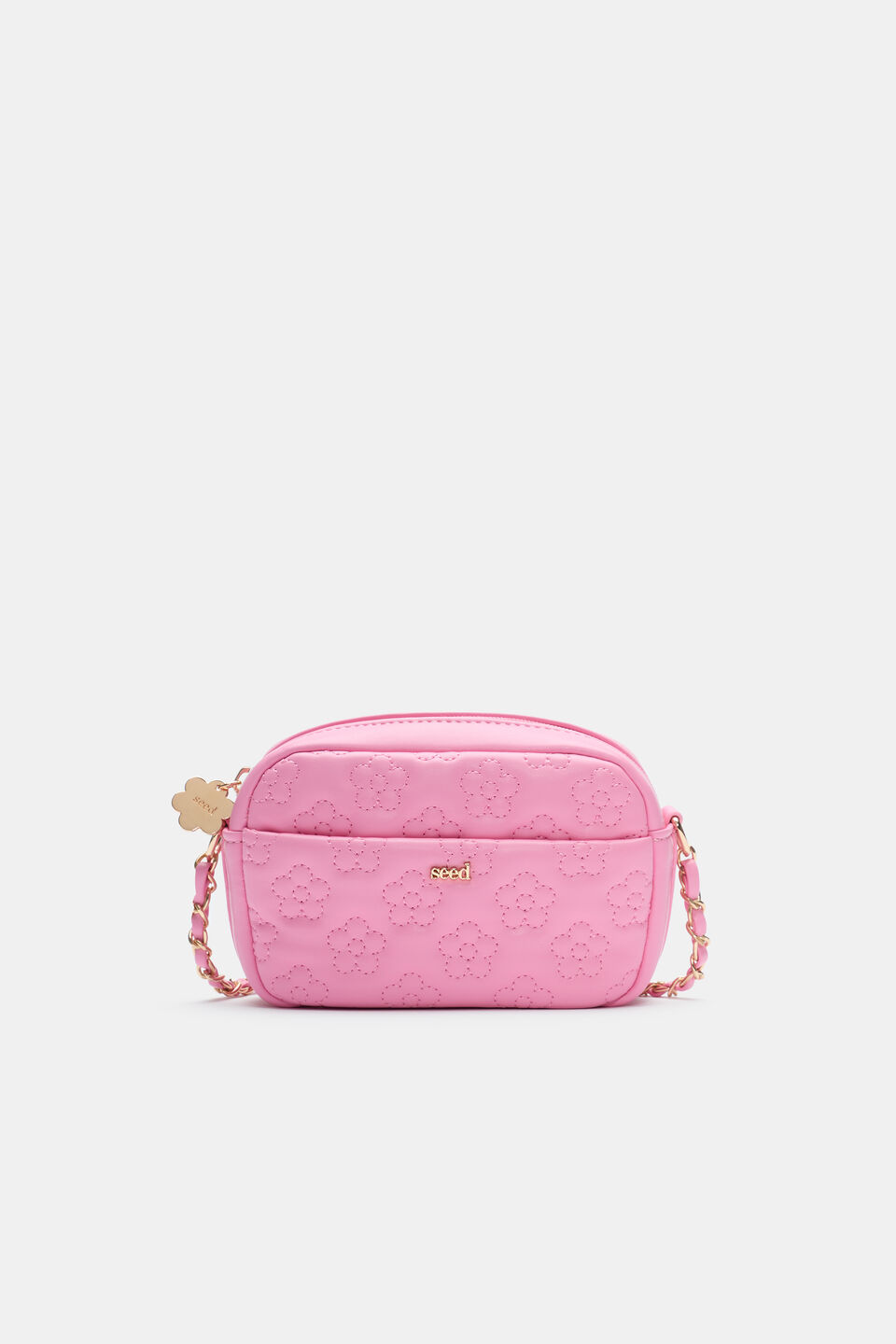 Quilted Flower Bag  Candy Pink