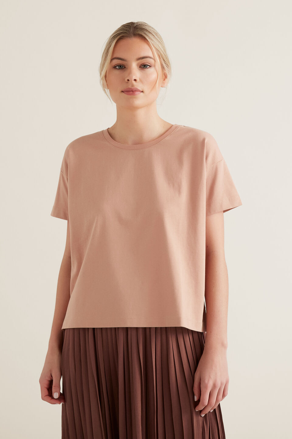 Boxy Split Hem Tee  